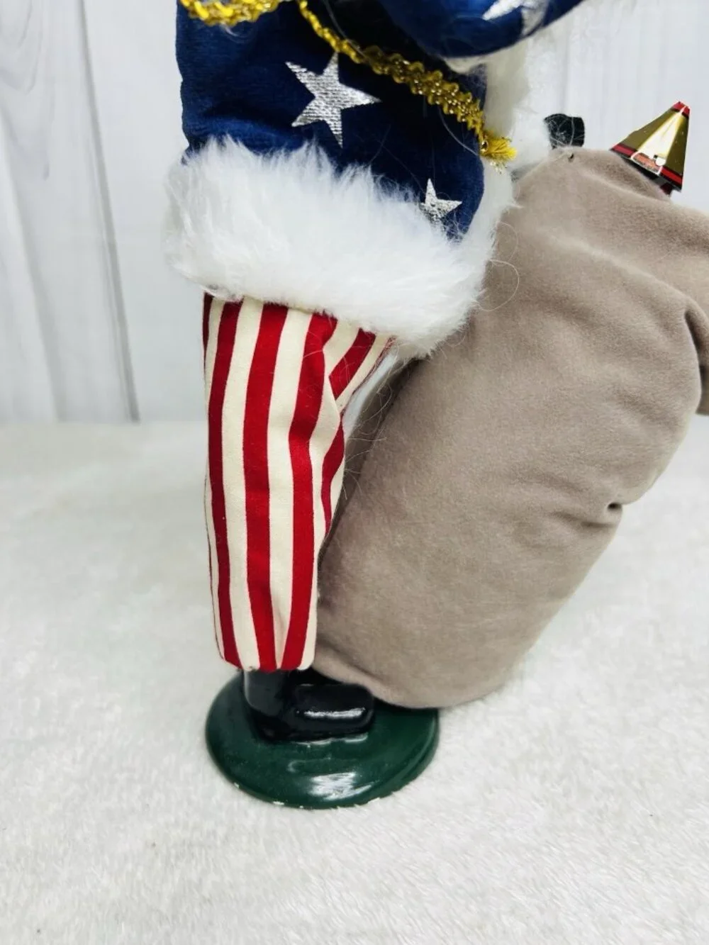 Byers Choice Carolers Patriotic Uncle Sam Santa Claus Red White Blue Vintage